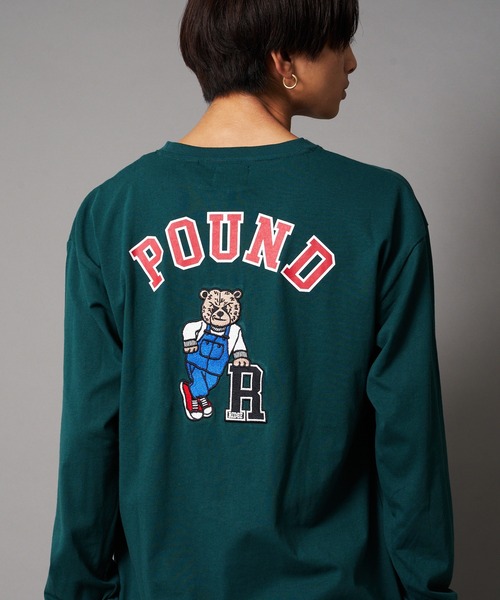 JEANS MATE(ジーンズメイト)の「USAコットン100%使用バック刺繍ロンT ワンポイントロゴTシャツ(Tシャツ/カットソー・メンズ・ホワイト/ダークグリーン/ベージュ/スミクロ・MEDIUM/LARGE/X-LARGE)」の4枚目の写真