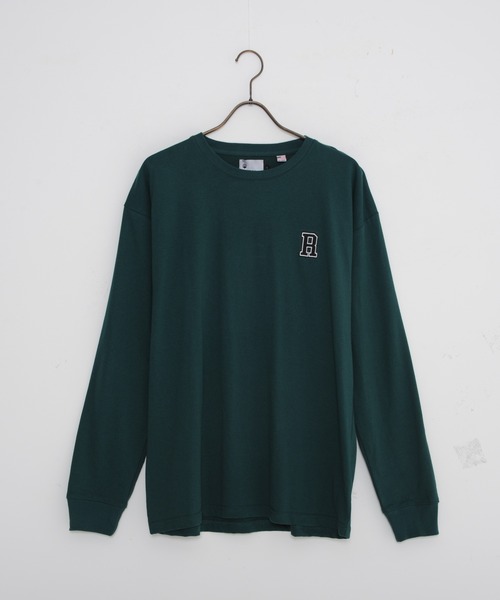 JEANS MATE(ジーンズメイト)の「USAコットン100%使用バック刺繍ロンT ワンポイントロゴTシャツ(Tシャツ/カットソー・メンズ・ホワイト/ダークグリーン/ベージュ/スミクロ・MEDIUM/LARGE/X-LARGE)」の17枚目の写真