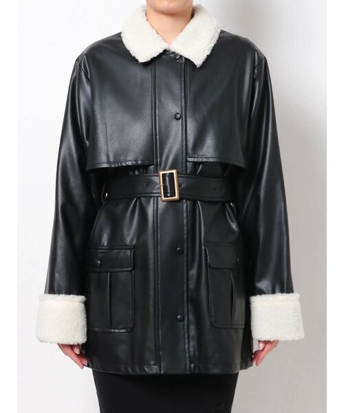 RESEXXY（リゼクシー）の「フェイクレザーミディコート（その他アウター・レディース・ブラック/モカ・FREE）」の19枚目の写真