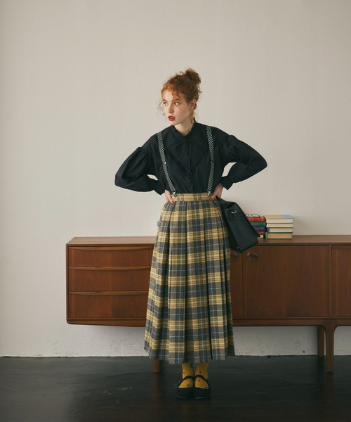 MERLOT(メルロー)の「タータンチェックタックスカート(スカート・レディース・ピンク/イエロー/ベージュ・FREE)」の19枚目の写真