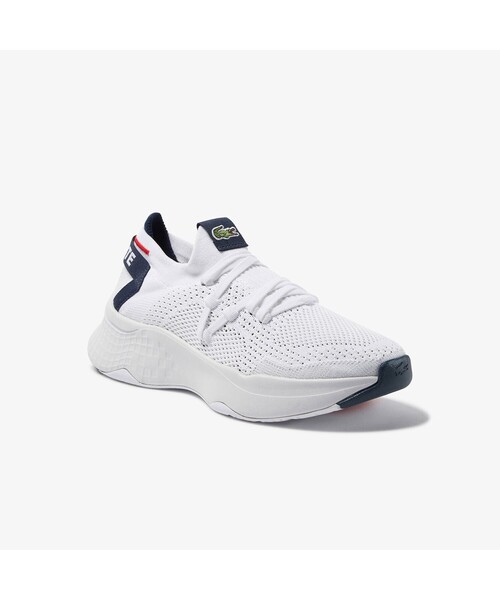 LACOSTE（ラコステ）の「ウィンメンズ COURT-DRIVE KNIT 0121 1（スニーカー・レディース・ホワイト/ホワイト×グリーン・22.5cm/23.5cm/24.5cm/23.0cm/24.0cm）」の2枚目の写真