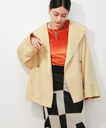 ADAM ET ROPE' | Super120's ウールリバーセーラーカラーショートコート(その他アウター)