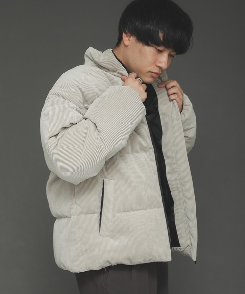 SENSE OF PLACE by URBAN RESEARCH(センスオブプレイスバイアーバンリサーチ)の「グリーンダウンコーデュロイジャケット(ダウンジャケット/コート・メンズ・ブラウン/ライトベージュ・MEDIUM/LARGE)」の3枚目の写真