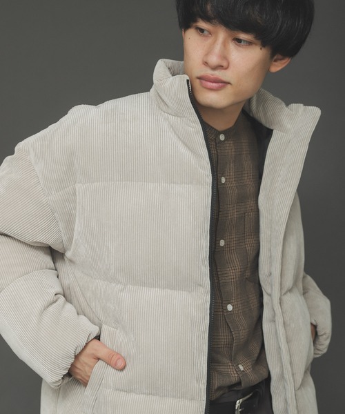 SENSE OF PLACE by URBAN RESEARCH(センスオブプレイスバイアーバンリサーチ)の「グリーンダウンコーデュロイジャケット(ダウンジャケット/コート・メンズ・ブラウン/ライトベージュ・MEDIUM/LARGE)」の15枚目の写真