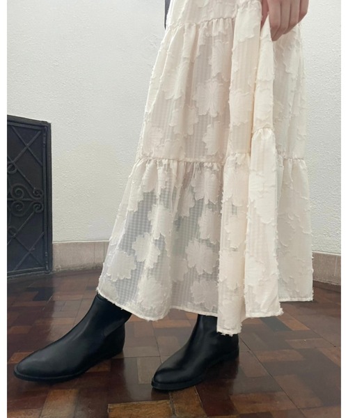 epine(エピヌ)の「jaguard waist gather tiered long skirt(スカート・レディース・ブラック/アイボリー・S/M)」の18枚目の写真