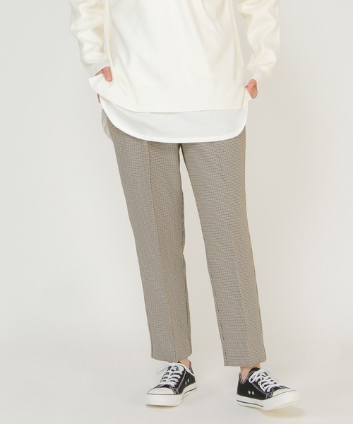 ikka(イッカ)の「イージーケア RENUウーリッシュフラノテーパード(スラックス・レディース・ブラック/ブラウン/グレー/ブラウン系その他/ブルー系その他/レンガ・S/M/L)」の5枚目の写真