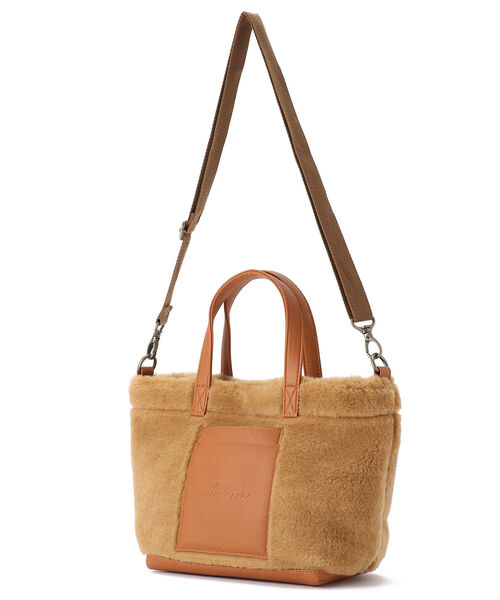 AVIREX（アヴィレックス）の「【直営店限定】ECO MOUTON MINI TOTE BAG/ エコムートン ミニトートバック（ショルダーバッグ・レディース・ブラック/ホワイト/キャメル・FREE）」の6枚目の写真