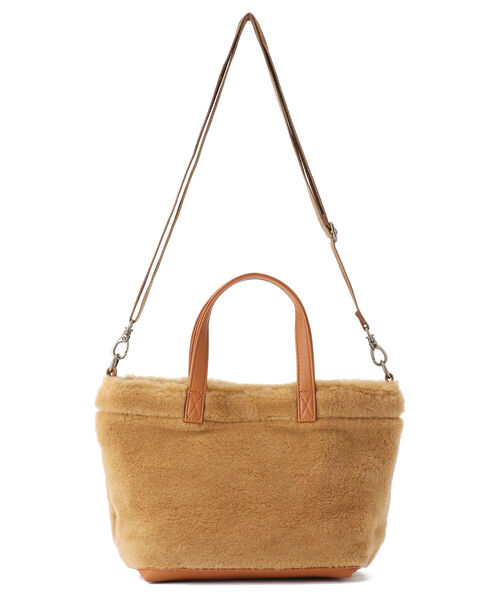 AVIREX（アヴィレックス）の「【直営店限定】ECO MOUTON MINI TOTE BAG/ エコムートン ミニトートバック（ショルダーバッグ・レディース・ブラック/ホワイト/キャメル・FREE）」の4枚目の写真