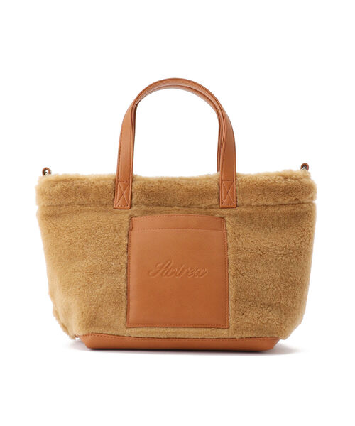 AVIREX（アヴィレックス）の「【直営店限定】ECO MOUTON MINI TOTE BAG/ エコムートン ミニトートバック（ショルダーバッグ・レディース・ブラック/ホワイト/キャメル・FREE）」の7枚目の写真