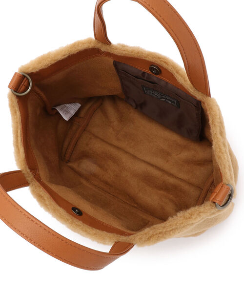 AVIREX（アヴィレックス）の「【直営店限定】ECO MOUTON MINI TOTE BAG/ エコムートン ミニトートバック（ショルダーバッグ・レディース・ブラック/ホワイト/キャメル・FREE）」の15枚目の写真