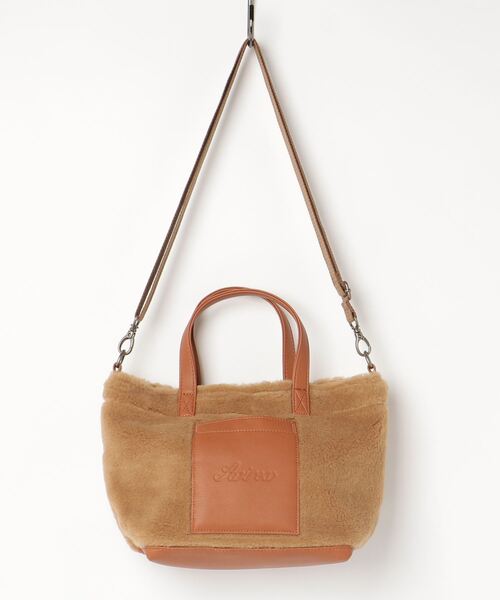 AVIREX（アヴィレックス）の「【直営店限定】ECO MOUTON MINI TOTE BAG/ エコムートン ミニトートバック（ショルダーバッグ・レディース・ブラック/ホワイト/キャメル・FREE）」の14枚目の写真