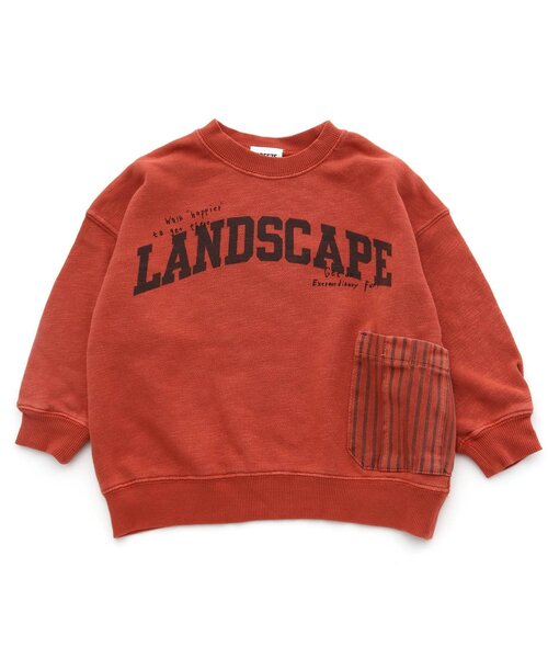 BREEZE（ブリーズ）の「ガーメントダイポケットトレーナー（スウェット・キッズ・レッド/ライム/ブルー/チャコール・110/120/130/140/150/100/90）」の4枚目の写真