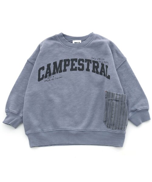 BREEZE（ブリーズ）の「ガーメントダイポケットトレーナー（スウェット・キッズ・レッド/ライム/ブルー/チャコール・110/120/130/140/150/100/90）」の3枚目の写真