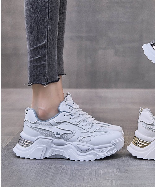 Shoes in Closet（シューズインクローゼット）の「厚底 ボリュームソール ダッドスニーカー 95（スニーカー・レディース・ブラック/ホワイト/ベージュ・S/LL/L/M/#5/XS/#4）」の2枚目の写真