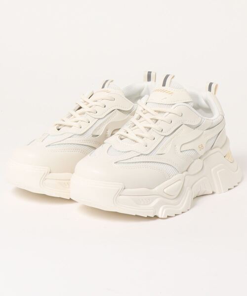 Shoes in Closet（シューズインクローゼット）の「厚底 ボリュームソール ダッドスニーカー 95（スニーカー・レディース・ブラック/ホワイト/ベージュ・S/LL/L/M/#5/XS/#4）」の16枚目の写真