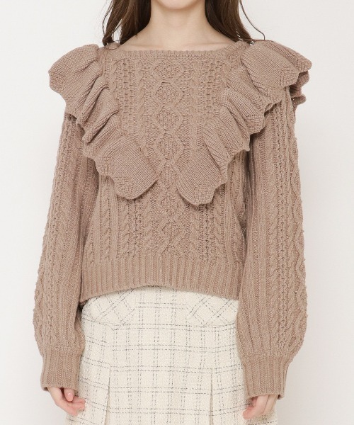 WILLSELECTION（ウィルセレクション）の「ラッフルケーブルニット（ニット/セーター・レディース・アイボリー/ベージュ・MEDIUM）」の16枚目の写真