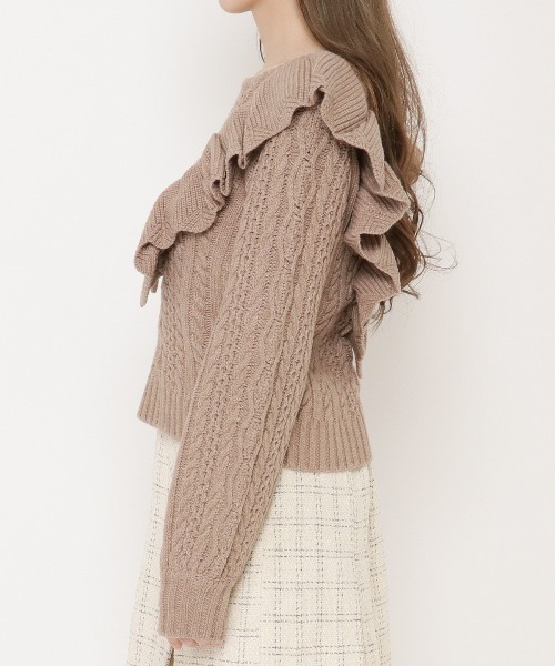 WILLSELECTION（ウィルセレクション）の「ラッフルケーブルニット（ニット/セーター・レディース・アイボリー/ベージュ・MEDIUM）」の17枚目の写真