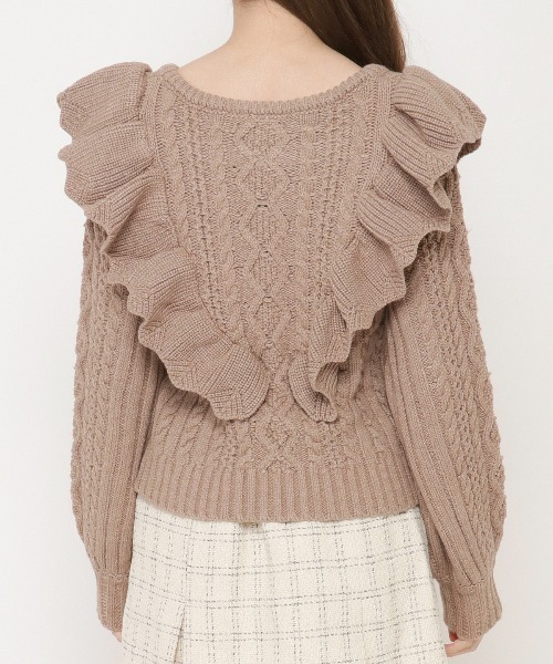 WILLSELECTION（ウィルセレクション）の「ラッフルケーブルニット（ニット/セーター・レディース・アイボリー/ベージュ・MEDIUM）」の18枚目の写真