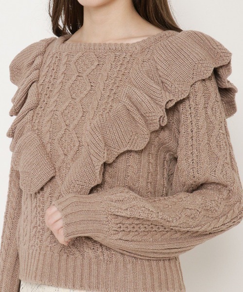 WILLSELECTION（ウィルセレクション）の「ラッフルケーブルニット（ニット/セーター・レディース・アイボリー/ベージュ・MEDIUM）」の19枚目の写真