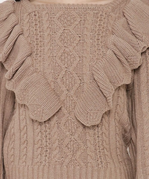 WILLSELECTION（ウィルセレクション）の「ラッフルケーブルニット（ニット/セーター・レディース・アイボリー/ベージュ・MEDIUM）」の20枚目の写真