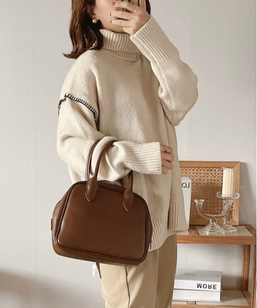 feepur（フェピュール）の「《ウォッシャブル》ハンドステッチハイネックニット（ニット/セーター・レディース・グリーン系その他/オフホワイト/ブルー/ブラック/ブラウン・MEDIUM）」の15枚目の写真