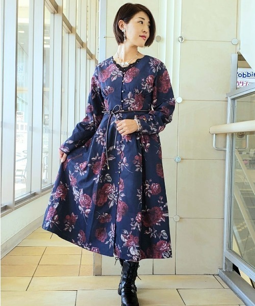 セール 大花ガウンワンピ ワンピース Axes Femme アクシーズファム のファッション通販 Zozotown
