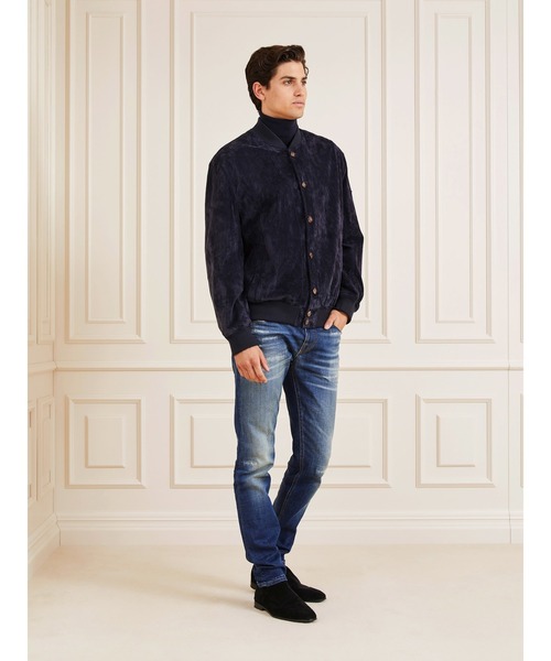 Guess(ゲス)の「Dust Suede Bomber Jacket(その他アウター・メンズ・ネイビー・SMALL/MEDIUM/LARGE/X-LARGE)」の4枚目の写真