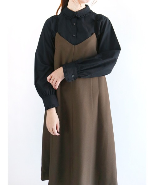 Te chichi(テチチ)の「フリルカラーシャツ(シャツ/ブラウス・レディース・ブラック/ネイビー/オフホワイト・フリ-)」の1枚目の写真