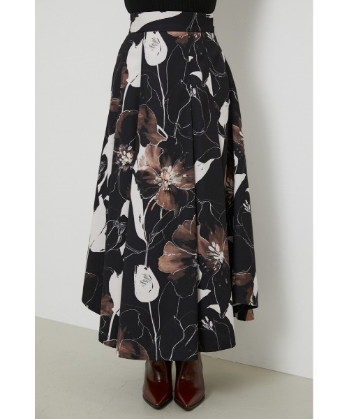 rienda（リエンダ）の「アートフラワーフレアスカート（スカート・レディース・ホワイト/ブラック・SMALL/MEDIUM）」の5枚目の写真