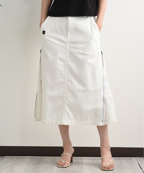 blanc basque（ブランバスク）の「【BLANC basque】モールスキン＊レーススカート（スカート・レディース・ブラック/ホワイト/カーキ・FREE）」の22枚目の写真