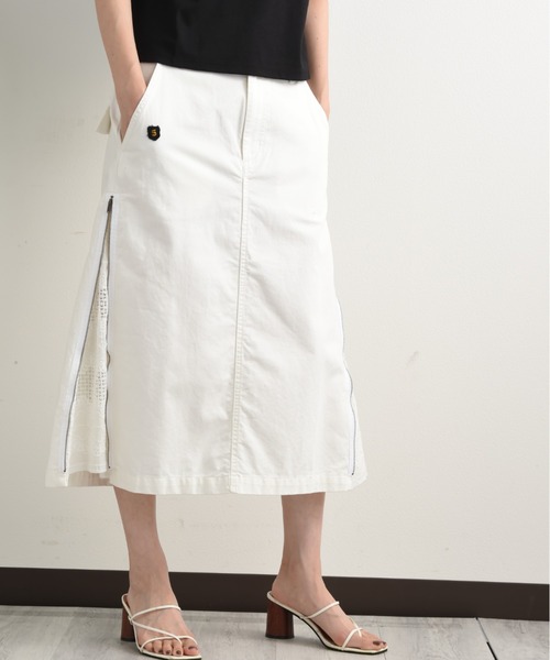 blanc basque（ブランバスク）の「【BLANC basque】モールスキン＊レーススカート（スカート・レディース・ブラック/ホワイト/カーキ・FREE）」の21枚目の写真