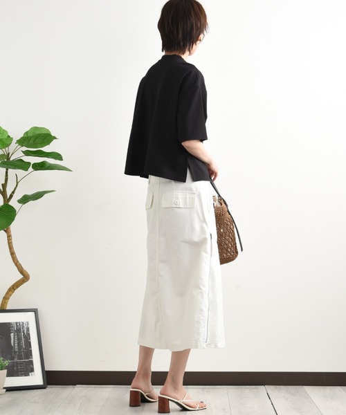 blanc basque（ブランバスク）の「【BLANC basque】モールスキン＊レーススカート（スカート・レディース・ブラック/ホワイト/カーキ・FREE）」の12枚目の写真