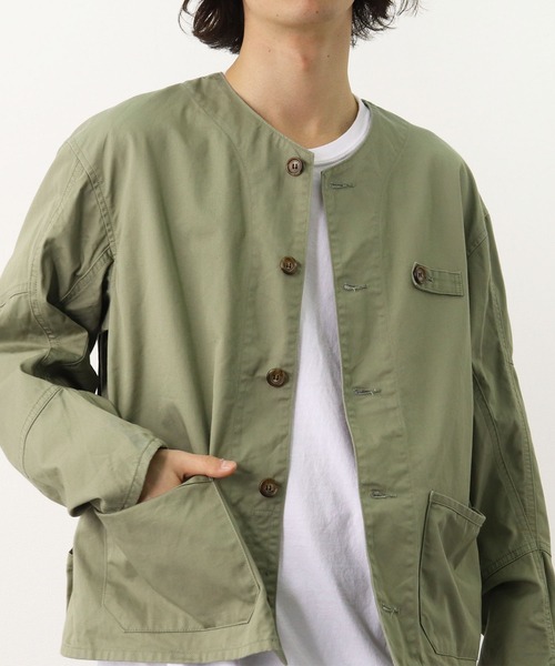 CAL O LINE(キャルオーライン)の「【 CAL O LINE / キャル オー ライン 】ING JACKET イングジャケット CL211-008 SES(カバーオール・メンズ・オリーブドラブ/ベージュ/ブラック・M/L)」の5枚目の写真