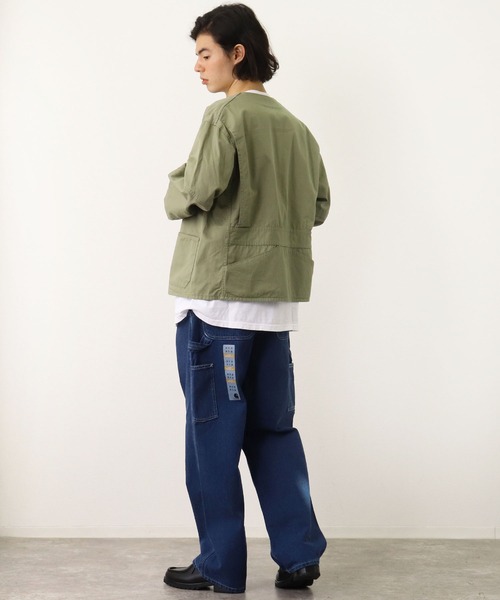 CAL O LINE(キャルオーライン)の「【 CAL O LINE / キャル オー ライン 】ING JACKET イングジャケット CL211-008 SES(カバーオール・メンズ・オリーブドラブ/ベージュ/ブラック・M/L)」の9枚目の写真