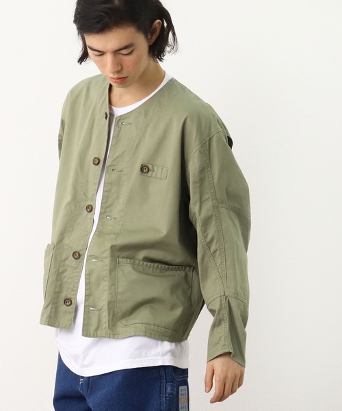 CAL O LINE(キャルオーライン)の「【 CAL O LINE / キャル オー ライン 】ING JACKET イングジャケット CL211-008 SES(カバーオール・メンズ・オリーブドラブ/ベージュ/ブラック・M/L)」の10枚目の写真