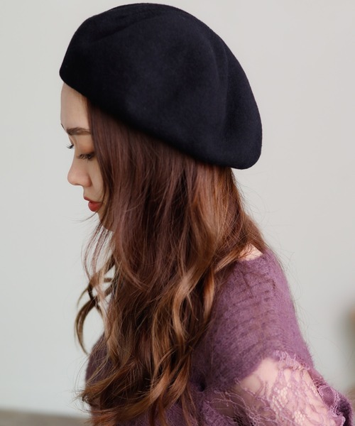 LIPSERVICE（リップサービス）の「ウールベレー帽（ハンチング/ベレー帽・レディース・ブラック/ブラウン・FREE）」の2枚目の写真