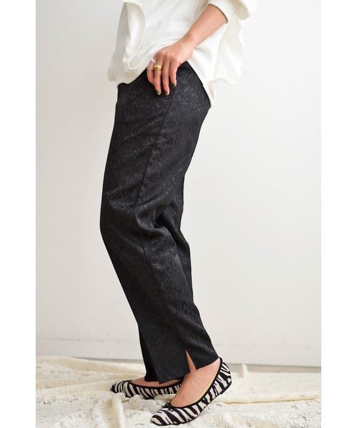 palm RICHE（ポームリシュ）の「ジャカードテーパードパンツ（その他パンツ・レディース・ブラック/パープル/ライトベージュ・M）」の3枚目の写真