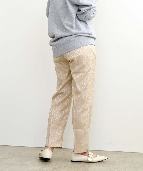 palm RICHE（ポームリシュ）の「ジャカードテーパードパンツ（その他パンツ・レディース・ブラック/パープル/ライトベージュ・M）」の9枚目の写真