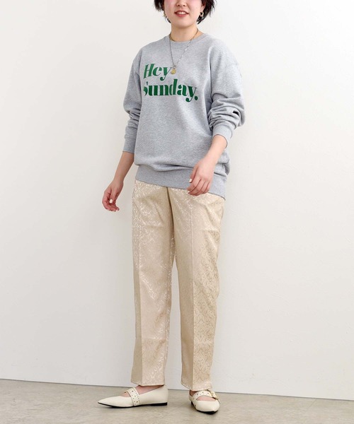 palm RICHE（ポームリシュ）の「ジャカードテーパードパンツ（その他パンツ・レディース・ブラック/パープル/ライトベージュ・M）」の10枚目の写真