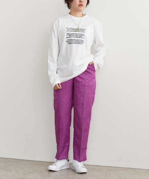palm RICHE（ポームリシュ）の「ジャカードテーパードパンツ（その他パンツ・レディース・ブラック/パープル/ライトベージュ・M）」の11枚目の写真