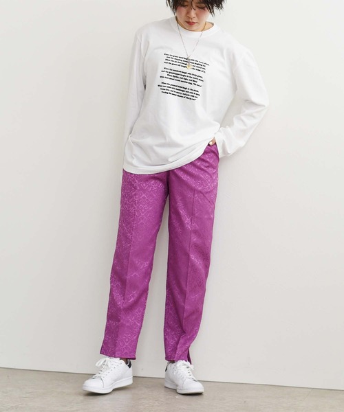 palm RICHE（ポームリシュ）の「ジャカードテーパードパンツ（その他パンツ・レディース・ブラック/パープル/ライトベージュ・M）」の13枚目の写真