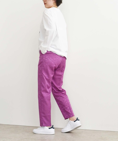 palm RICHE（ポームリシュ）の「ジャカードテーパードパンツ（その他パンツ・レディース・ブラック/パープル/ライトベージュ・M）」の14枚目の写真