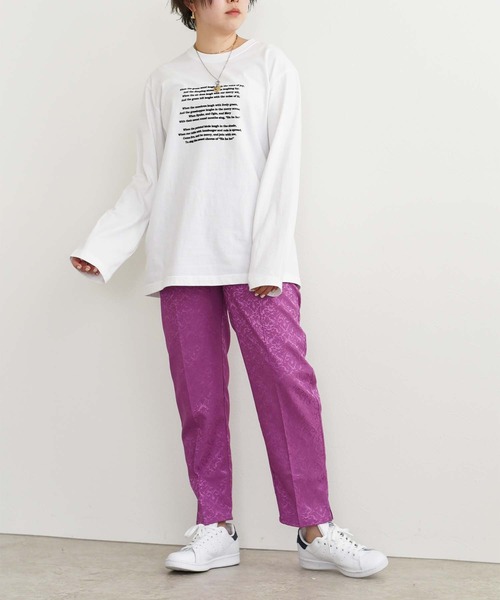 palm RICHE（ポームリシュ）の「ジャカードテーパードパンツ（その他パンツ・レディース・ブラック/パープル/ライトベージュ・M）」の16枚目の写真