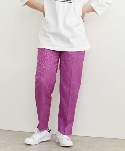 palm RICHE（ポームリシュ）の「ジャカードテーパードパンツ（その他パンツ・レディース・ブラック/パープル/ライトベージュ・M）」の17枚目の写真