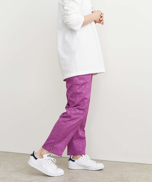 palm RICHE（ポームリシュ）の「ジャカードテーパードパンツ（その他パンツ・レディース・ブラック/パープル/ライトベージュ・M）」の19枚目の写真