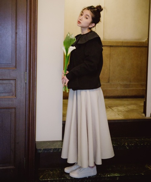 eL（エル）の「【eL】12G Frillcollar Pullover/271290（Tシャツ/カットソー・レディース・ブラック/グレー/ブルー・FREE）」の10枚目の写真