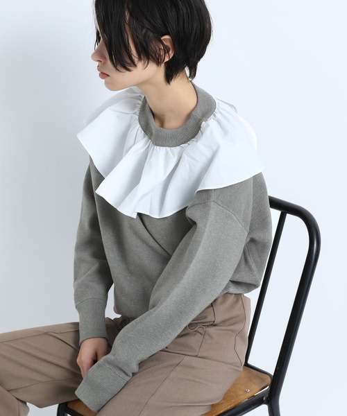 eL（エル）の「【eL】12G Frillcollar Pullover/271290（Tシャツ/カットソー・レディース・ブラック/グレー/ブルー・FREE）」の13枚目の写真