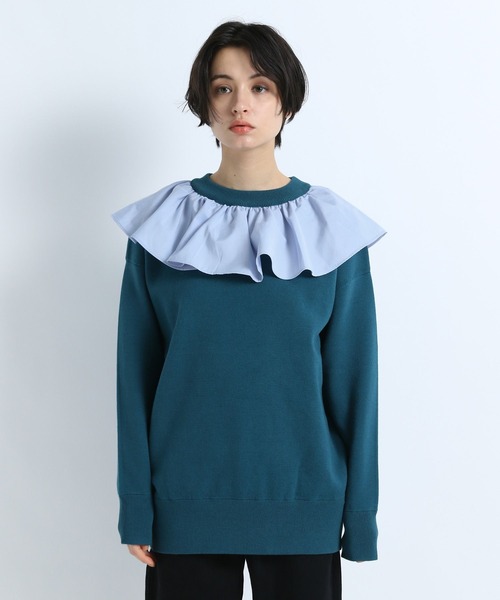 eL（エル）の「【eL】12G Frillcollar Pullover/271290（Tシャツ/カットソー・レディース・ブラック/グレー/ブルー・FREE）」の14枚目の写真