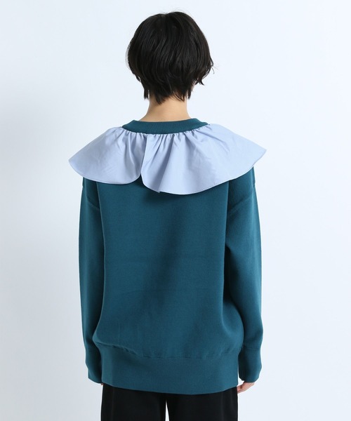 eL（エル）の「【eL】12G Frillcollar Pullover/271290（Tシャツ/カットソー・レディース・ブラック/グレー/ブルー・FREE）」の8枚目の写真