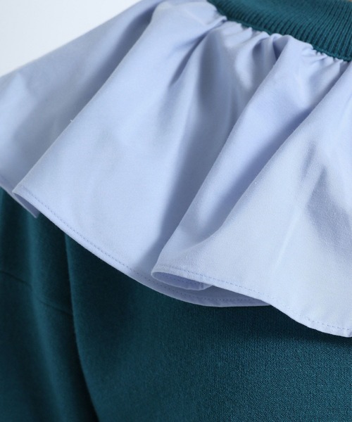 eL（エル）の「【eL】12G Frillcollar Pullover/271290（Tシャツ/カットソー・レディース・ブラック/グレー/ブルー・FREE）」の15枚目の写真